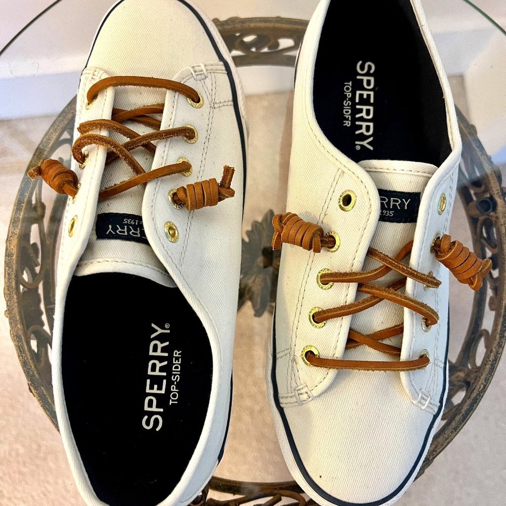 Sperry Top-Sider Seacoast Canvas Sneaker - Ivory - Size 7 {NWOT}